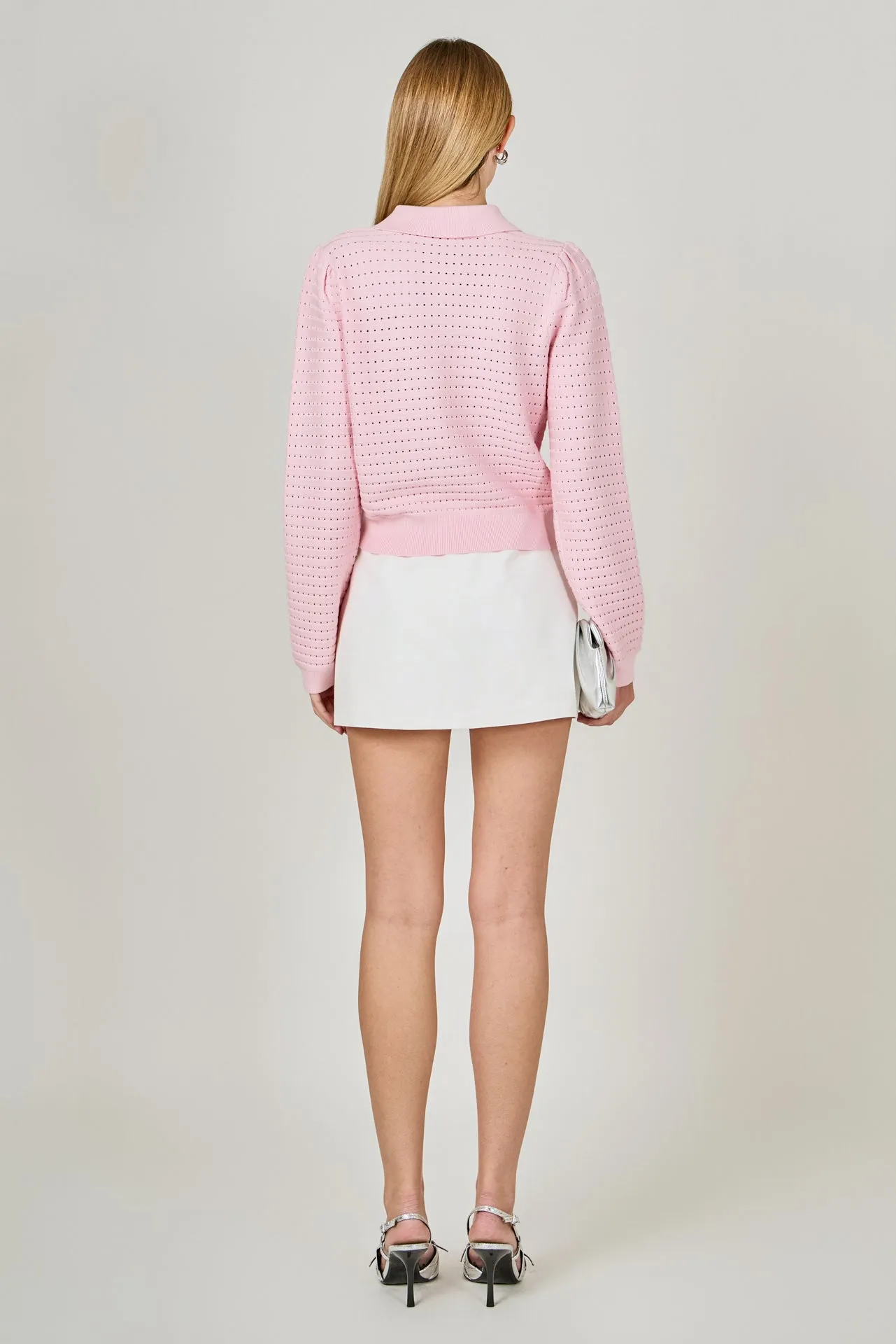 Long Sleeve Jewel Buttoned Polo Sweater sold by Endless Rose product image thumbnail 4