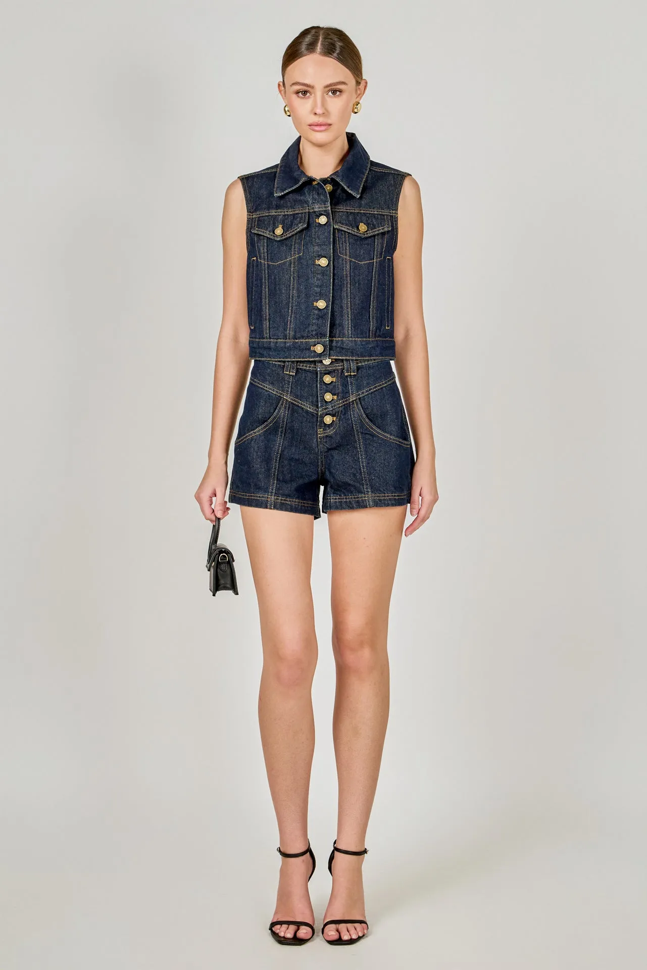 High Waisted Denim Shorts sold by Endless Rose product image thumbnail 3