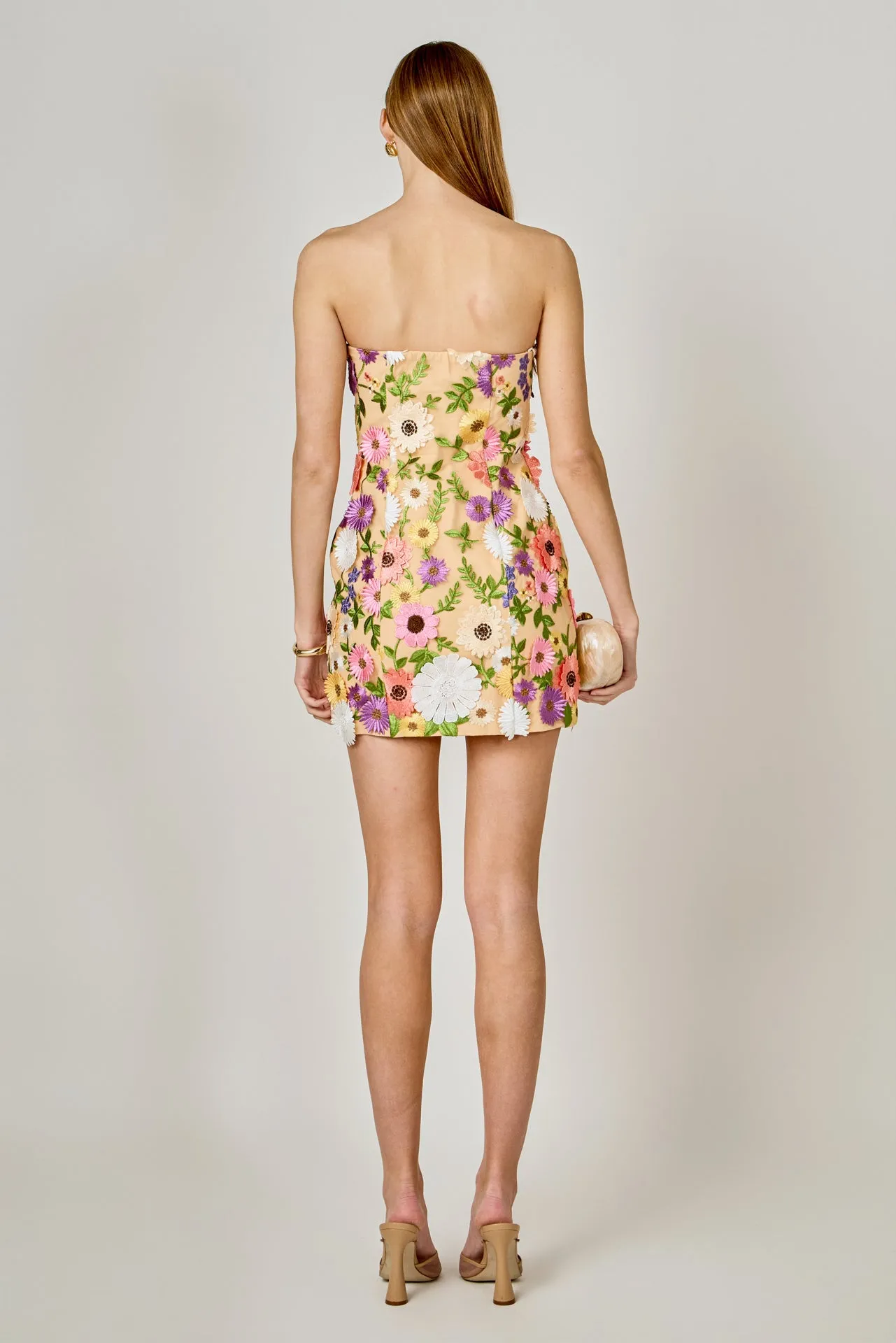 Floral Embroidered Mini Strapless Dress sold by Endless Rose product image thumbnail 4