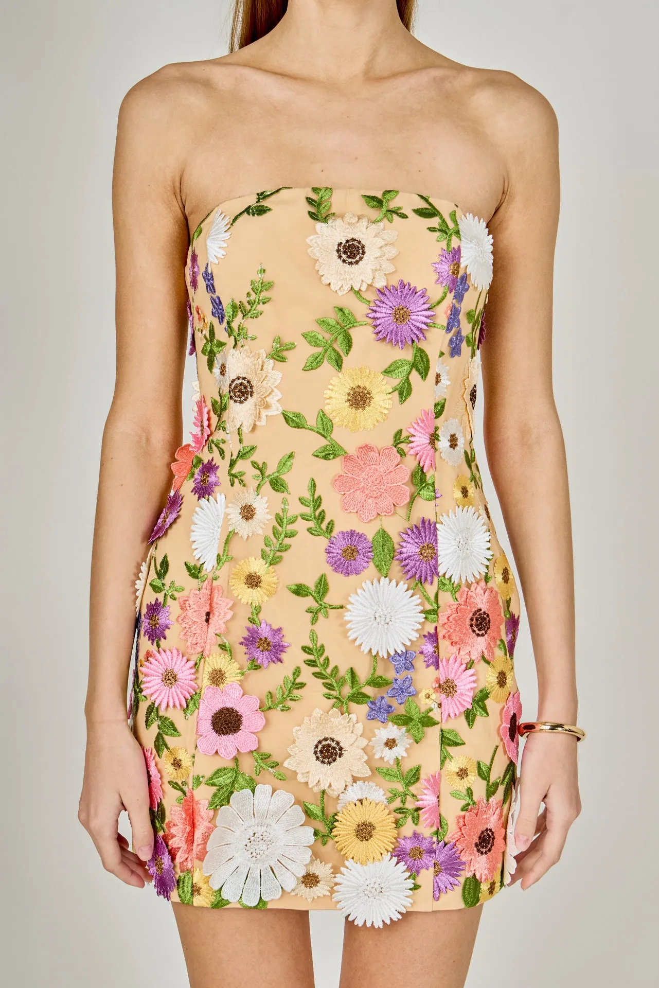 Floral Embroidered Mini Strapless Dress sold by Endless Rose product image thumbnail 2