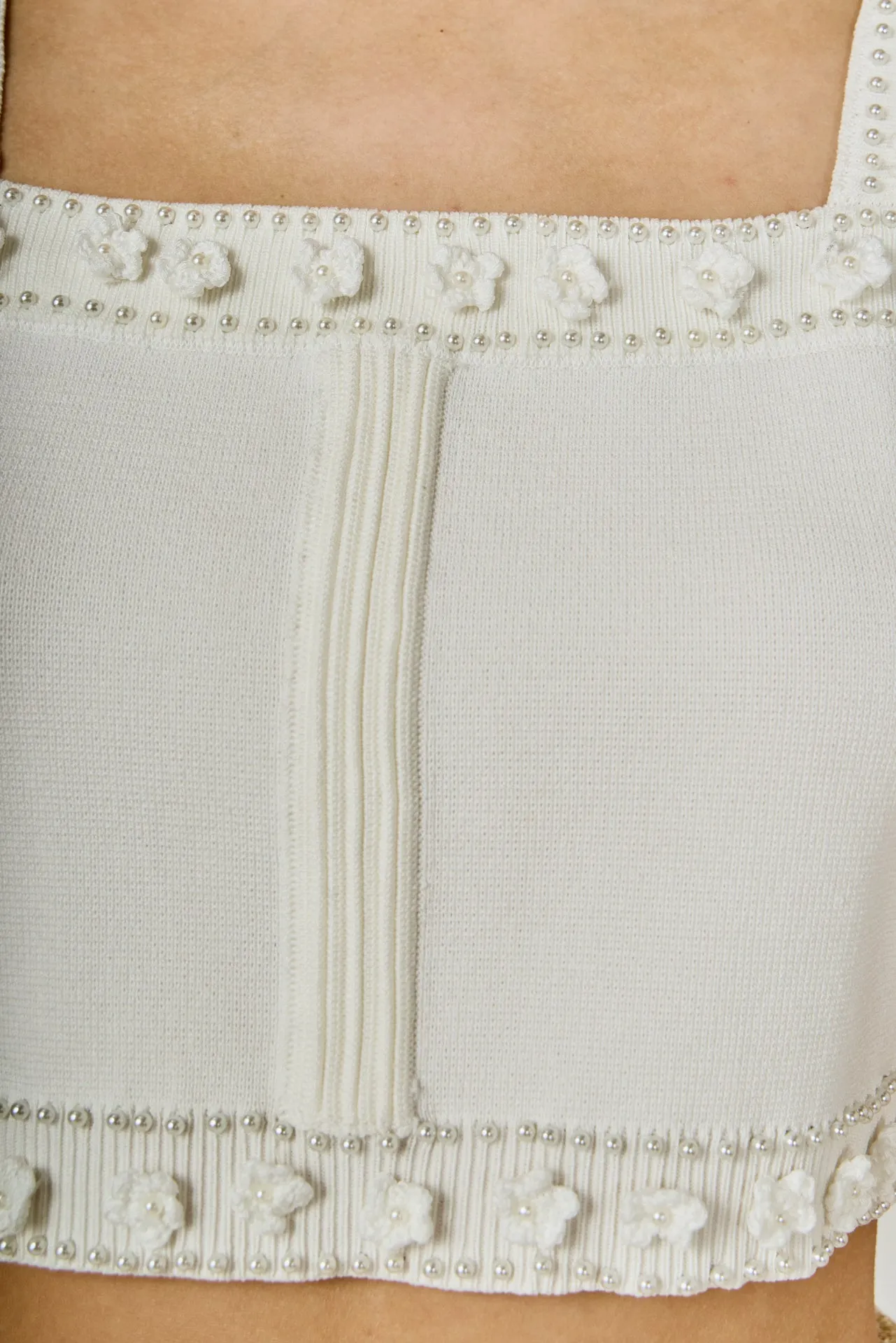 Flower and Pearl Trim Knit Top sold by Endless Rose product image thumbnail 5