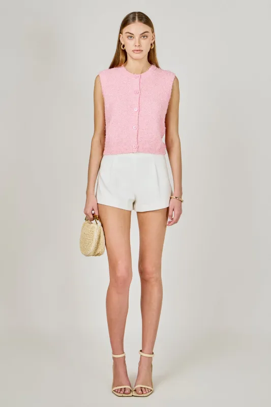 Textured Sleeveless Buttoned Vest Top sold by Endless Rose