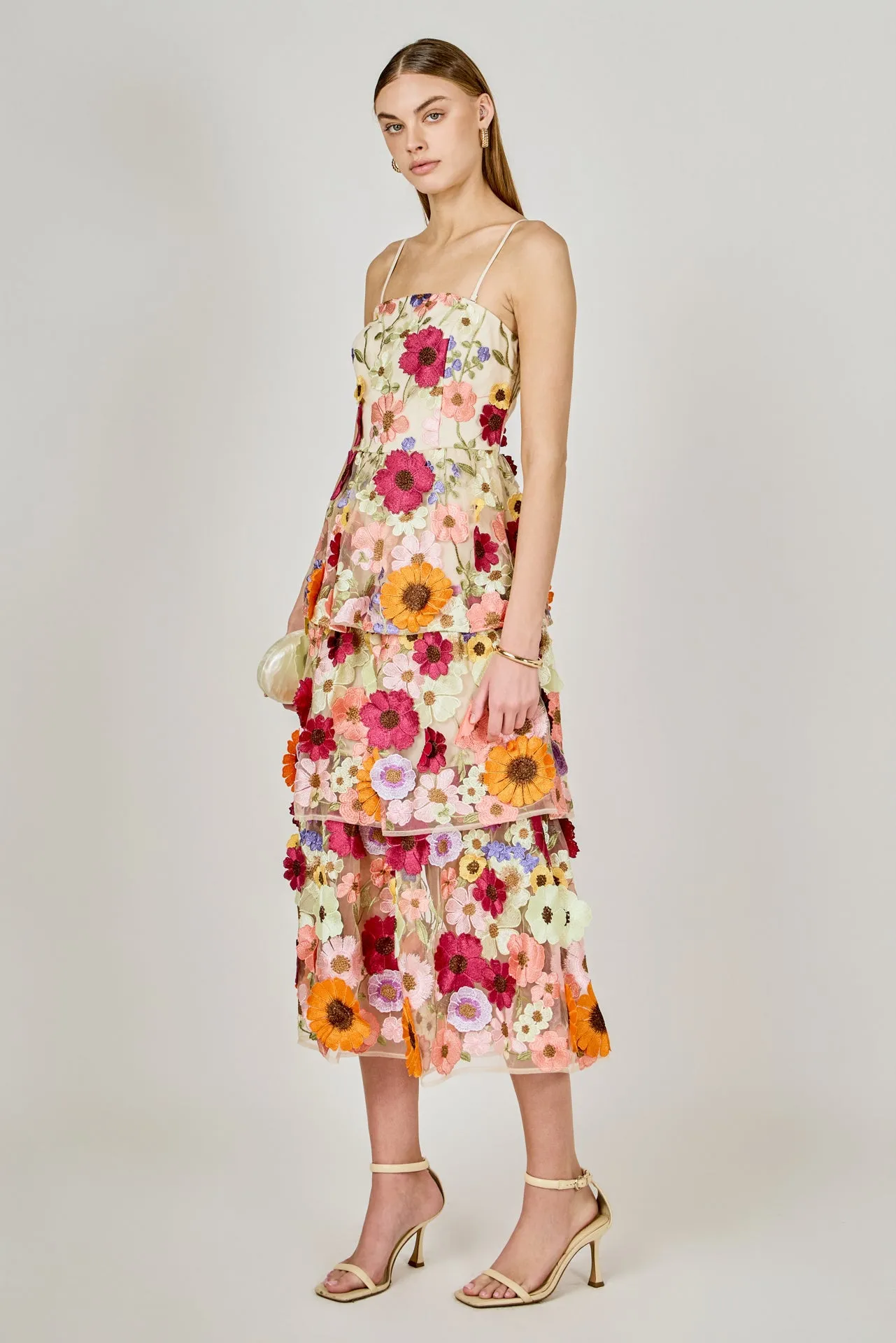 3D Floral Layered Midi Dress sold by Endless Rose product image thumbnail 3