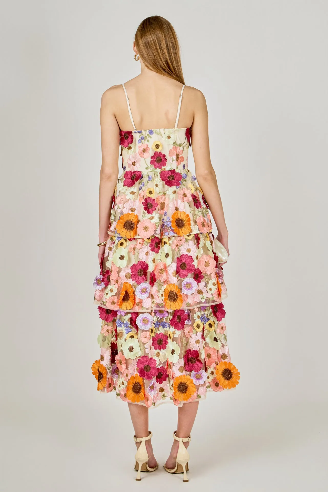 3D Floral Layered Midi Dress sold by Endless Rose product image thumbnail 4