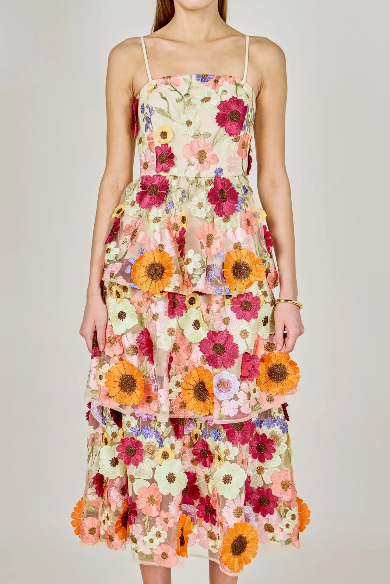 3D Floral Layered Midi Dress sold by Endless Rose product image thumbnail 2