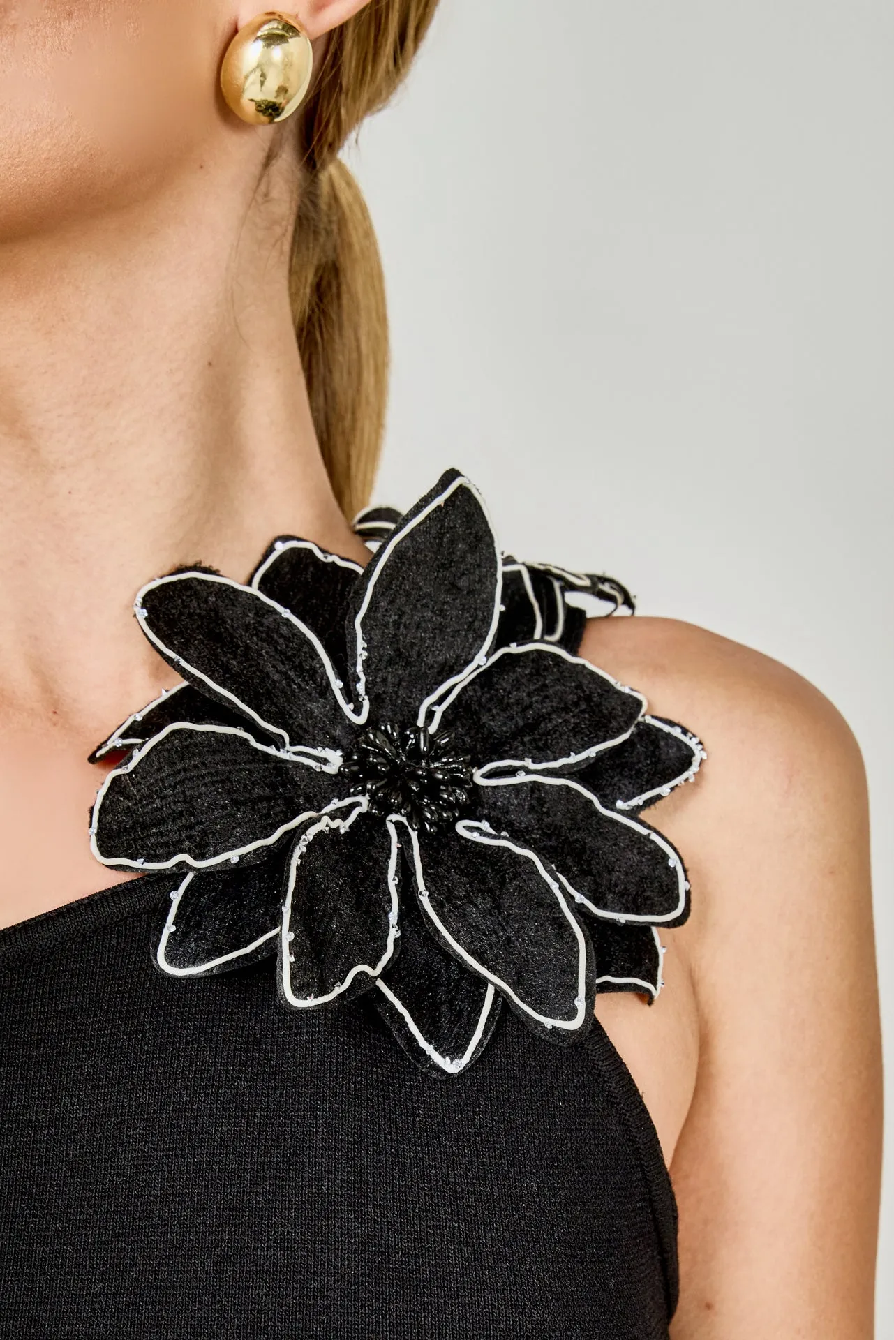 Flower Detail One Shoulder Knit Maxi Dress sold by Endless Rose product image thumbnail 5