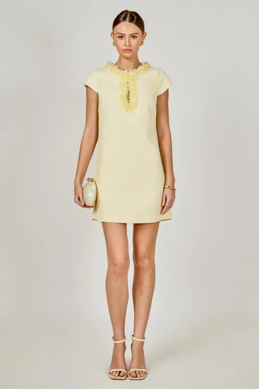 Tweed Mini Dress With Floral Trim sold by Endless Rose