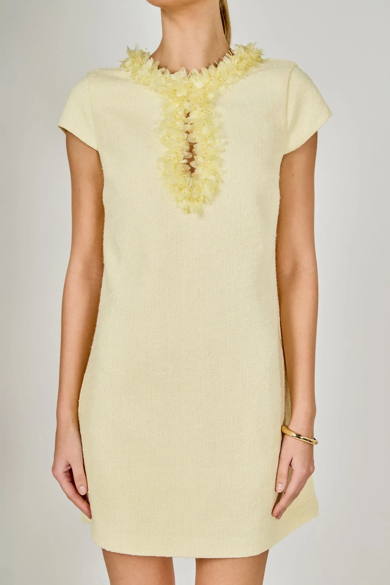 Tweed Mini Dress With Floral Trim sold by Endless Rose product image thumbnail 2