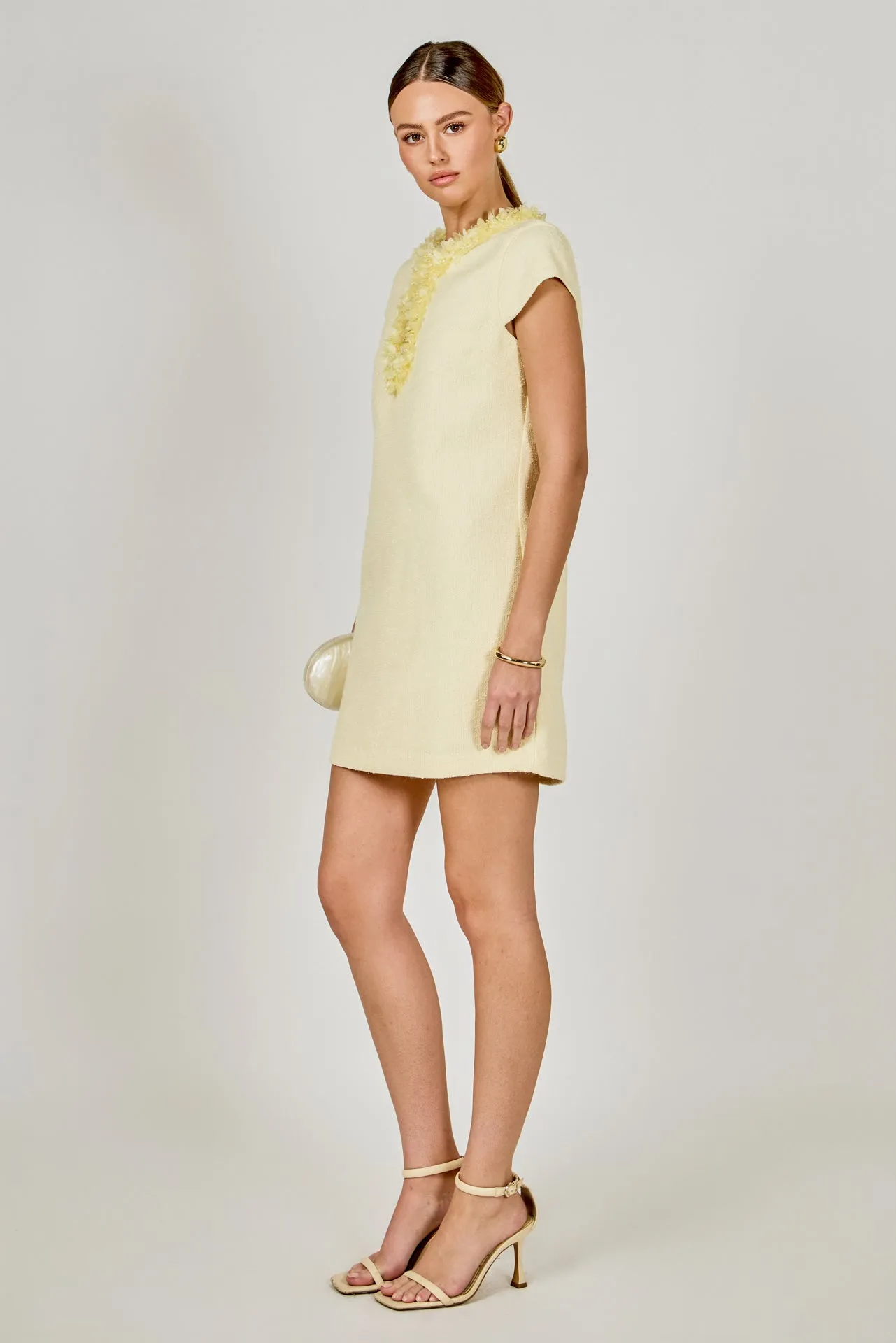 Tweed Mini Dress With Floral Trim sold by Endless Rose product image thumbnail 3