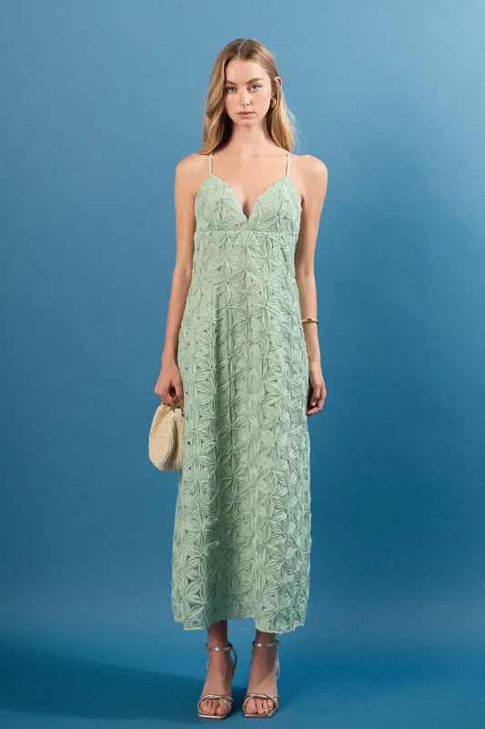 Lace Spaghetti Strap Midi Dress sold by Endless Rose