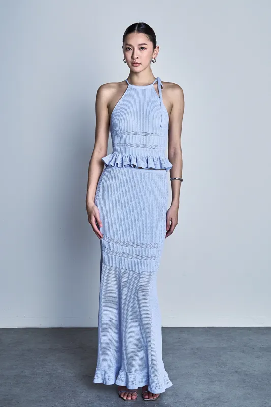 Ruffle Knit Halter Tie Top made by Endless Rose