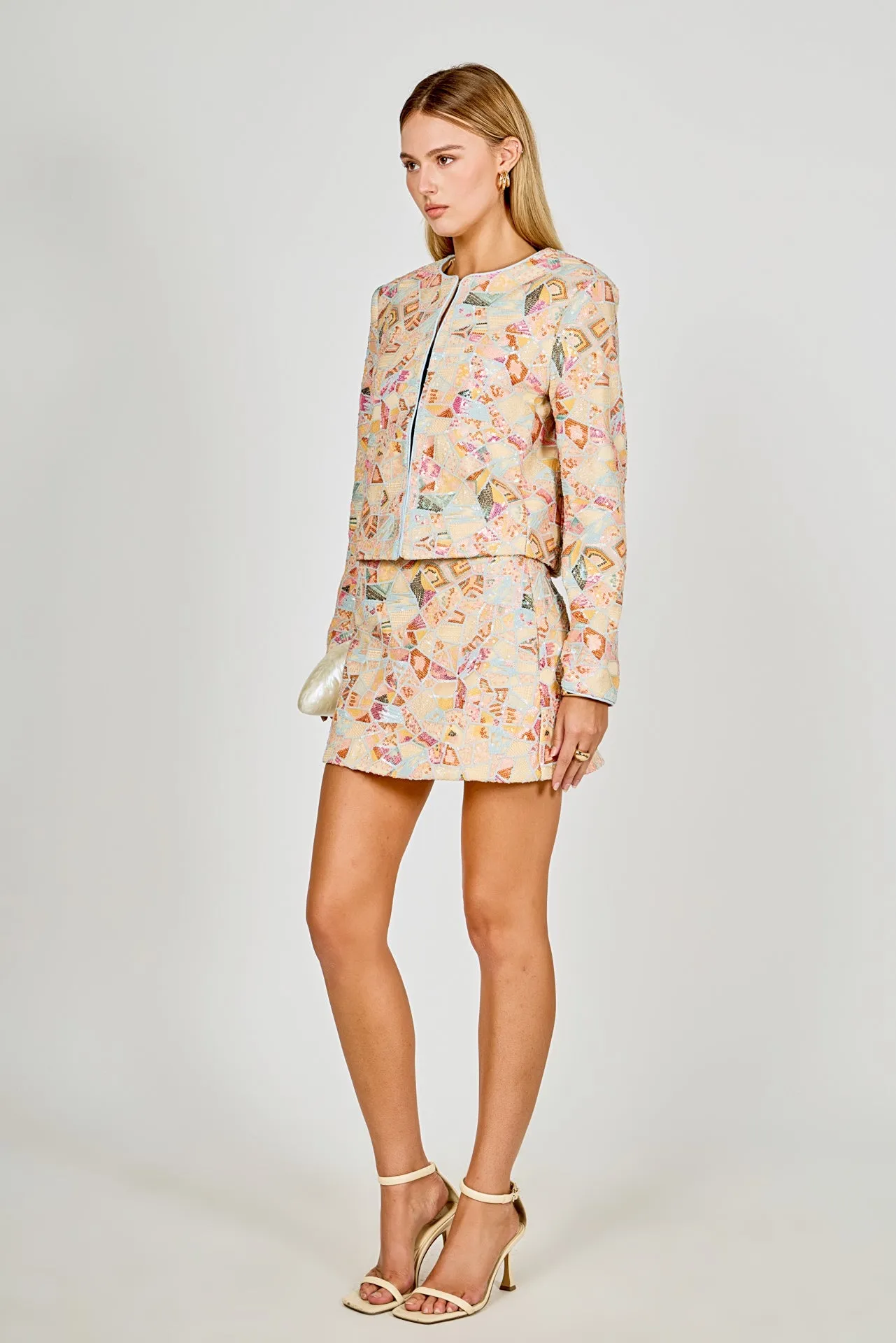 Muliticolor Sequined Mini Skirt sold by Endless Rose