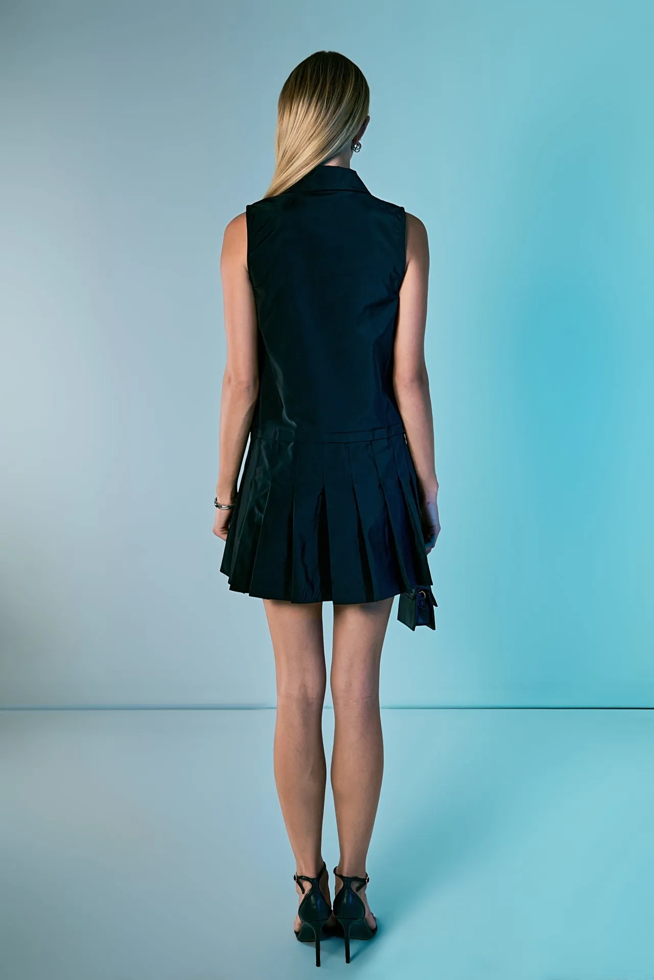 Sleeveless Zip Up Pleated Mini Dress sold by Endless Rose product image thumbnail 4