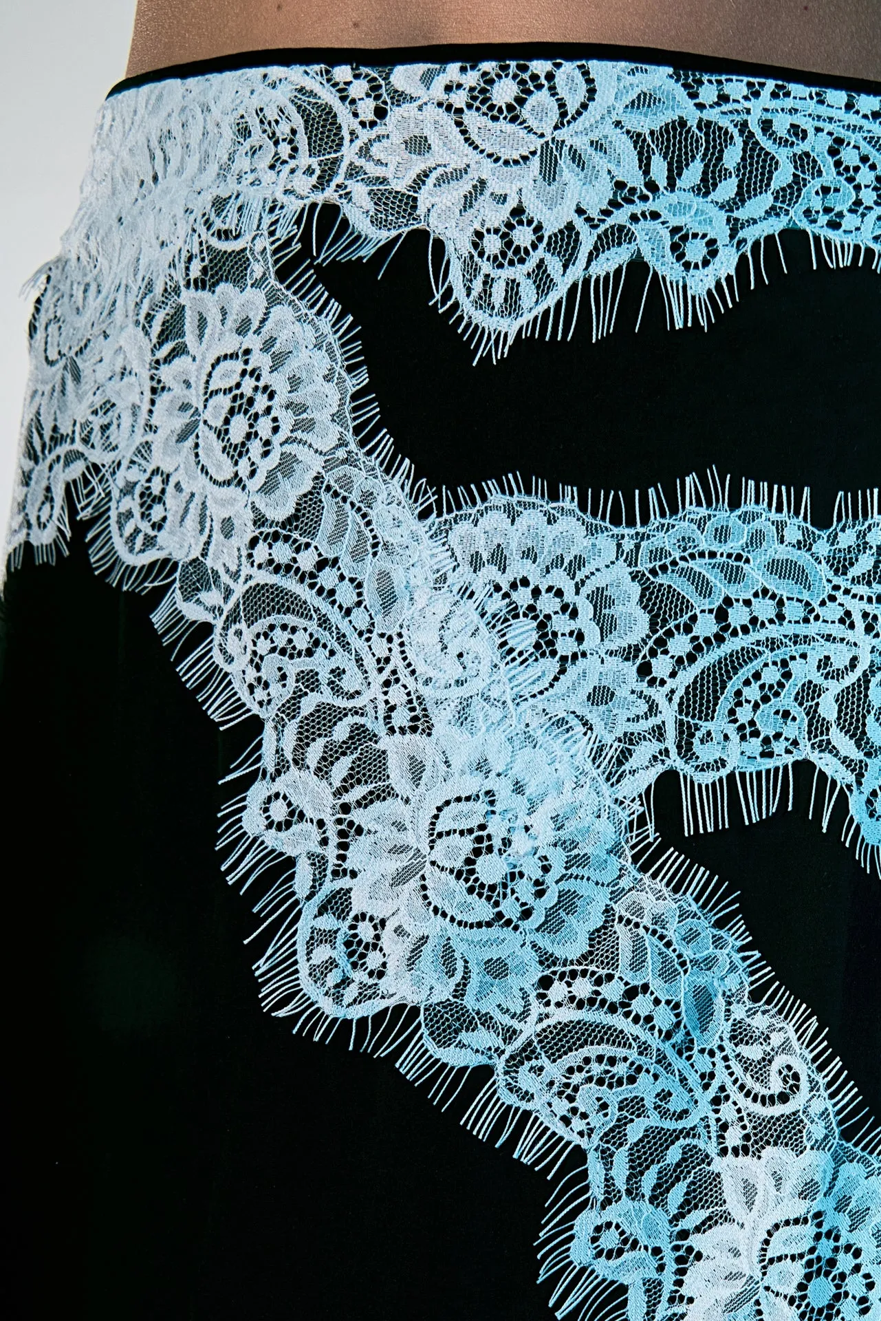 Asymmetrical Lace Trim Midi Skirt sold by Endless Rose product image thumbnail 5
