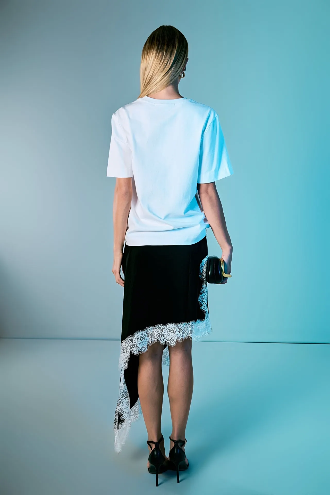 Asymmetrical Lace Trim Midi Skirt sold by Endless Rose product image thumbnail 4