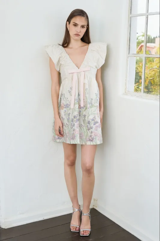 Jacquard Bow Mini Dress made by Endless Rose