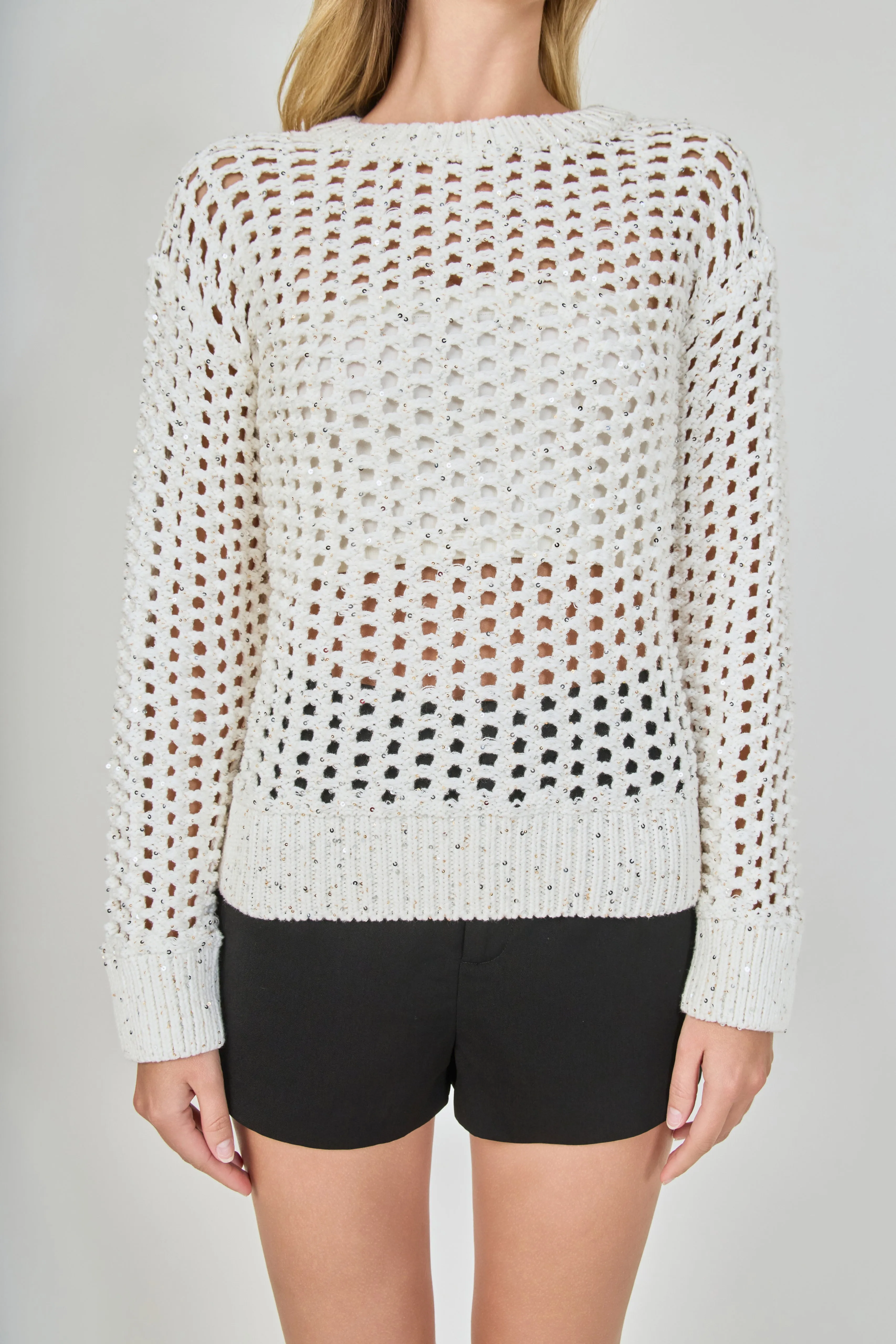 Sequined Mesh Knit Sweater sold by Endless Rose product image thumbnail 2
