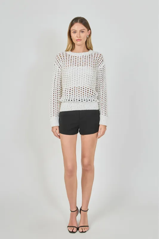 Sequined Mesh Knit Sweater made by Endless Rose