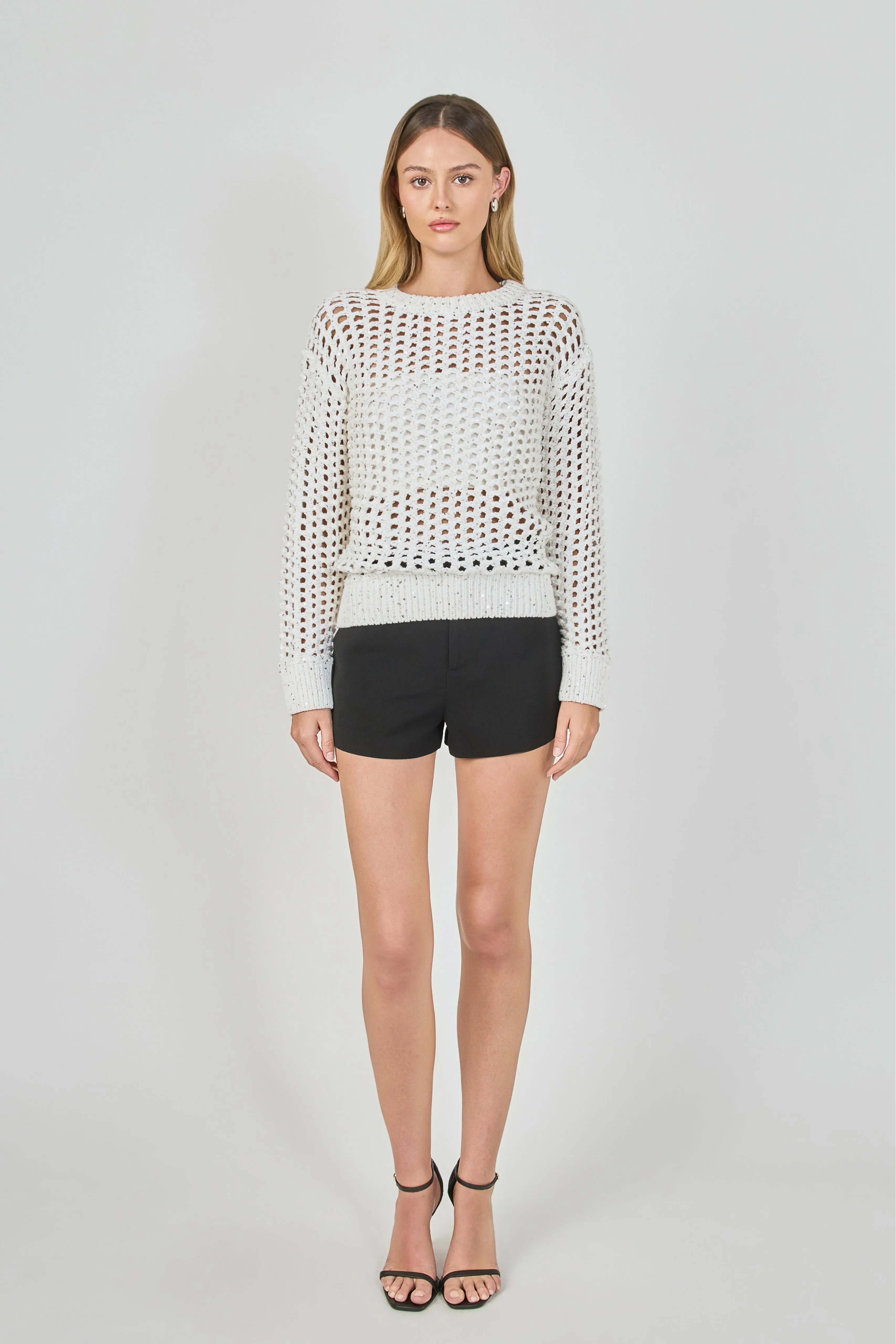 Sequined Mesh Knit Sweater sold by Endless Rose