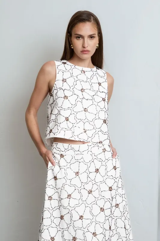 Floral Beaded Sleeveless Top made by Endless Rose