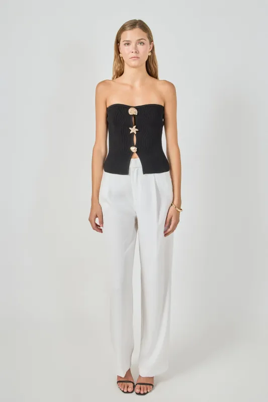 Seashell Trim Tube Knit Top made by Endless Rose