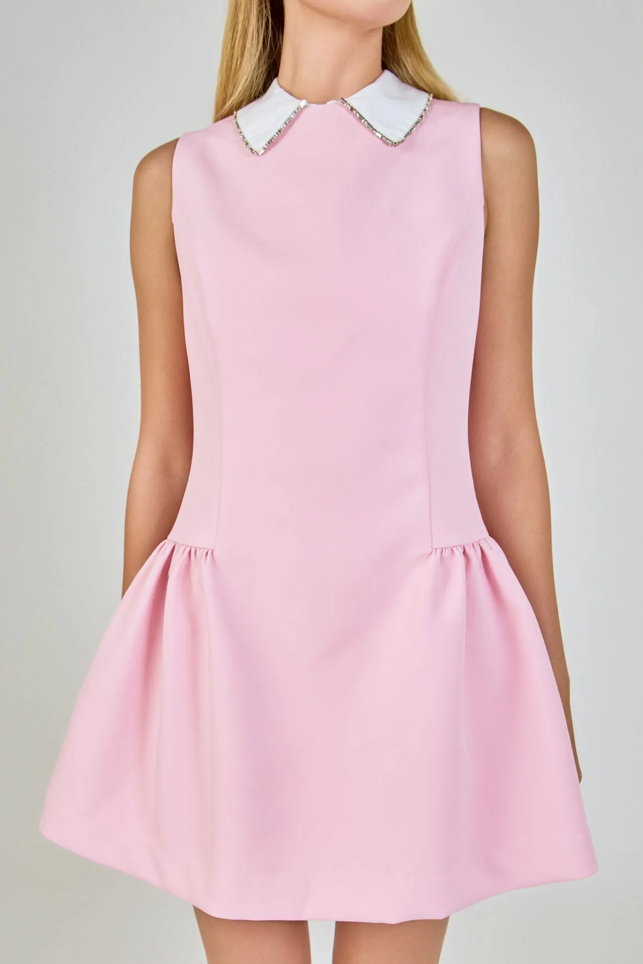 Rhinestone Piping Collared Mini Dress sold by Endless Rose product image thumbnail 2