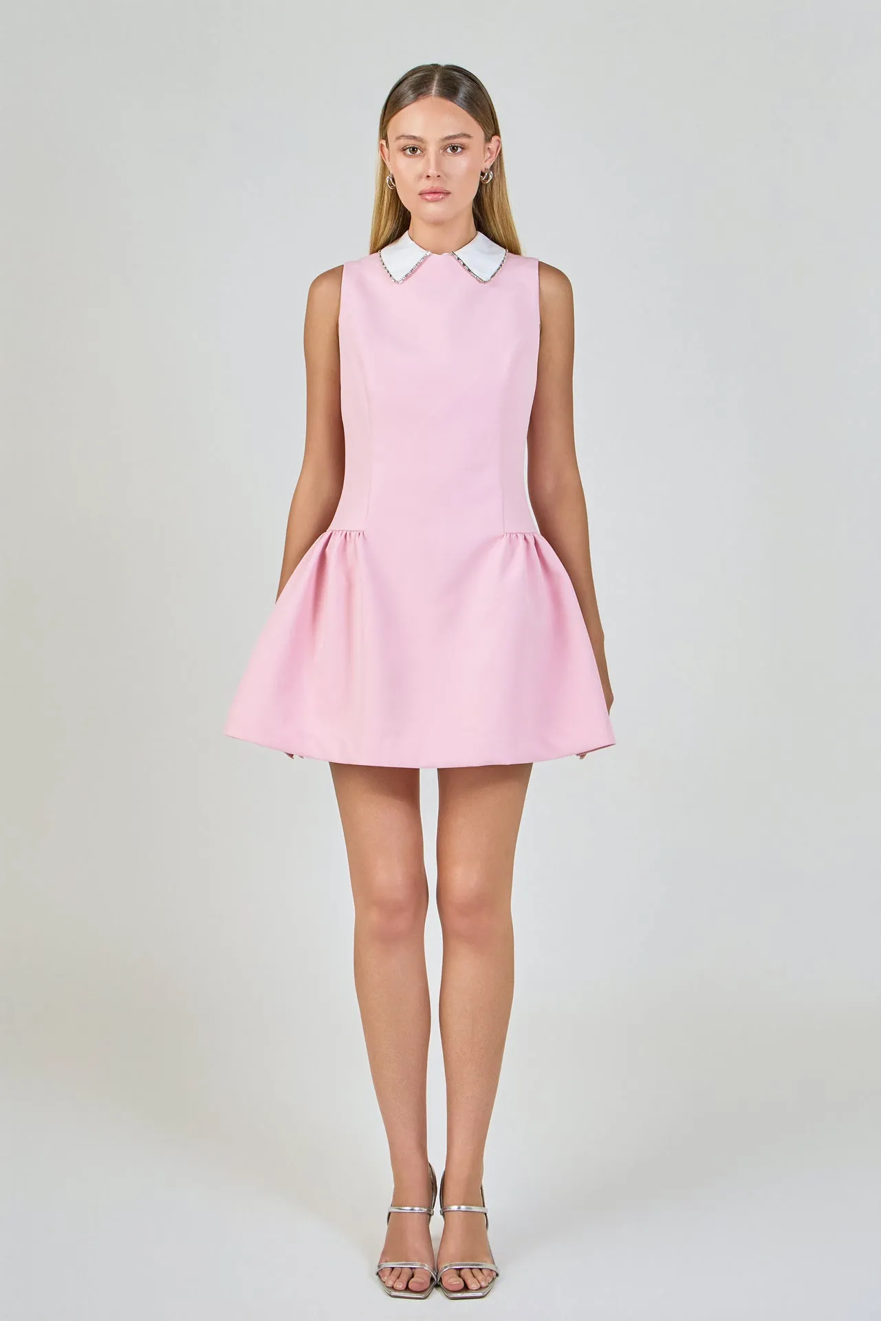 Rhinestone Piping Collared Mini Dress sold by Endless Rose