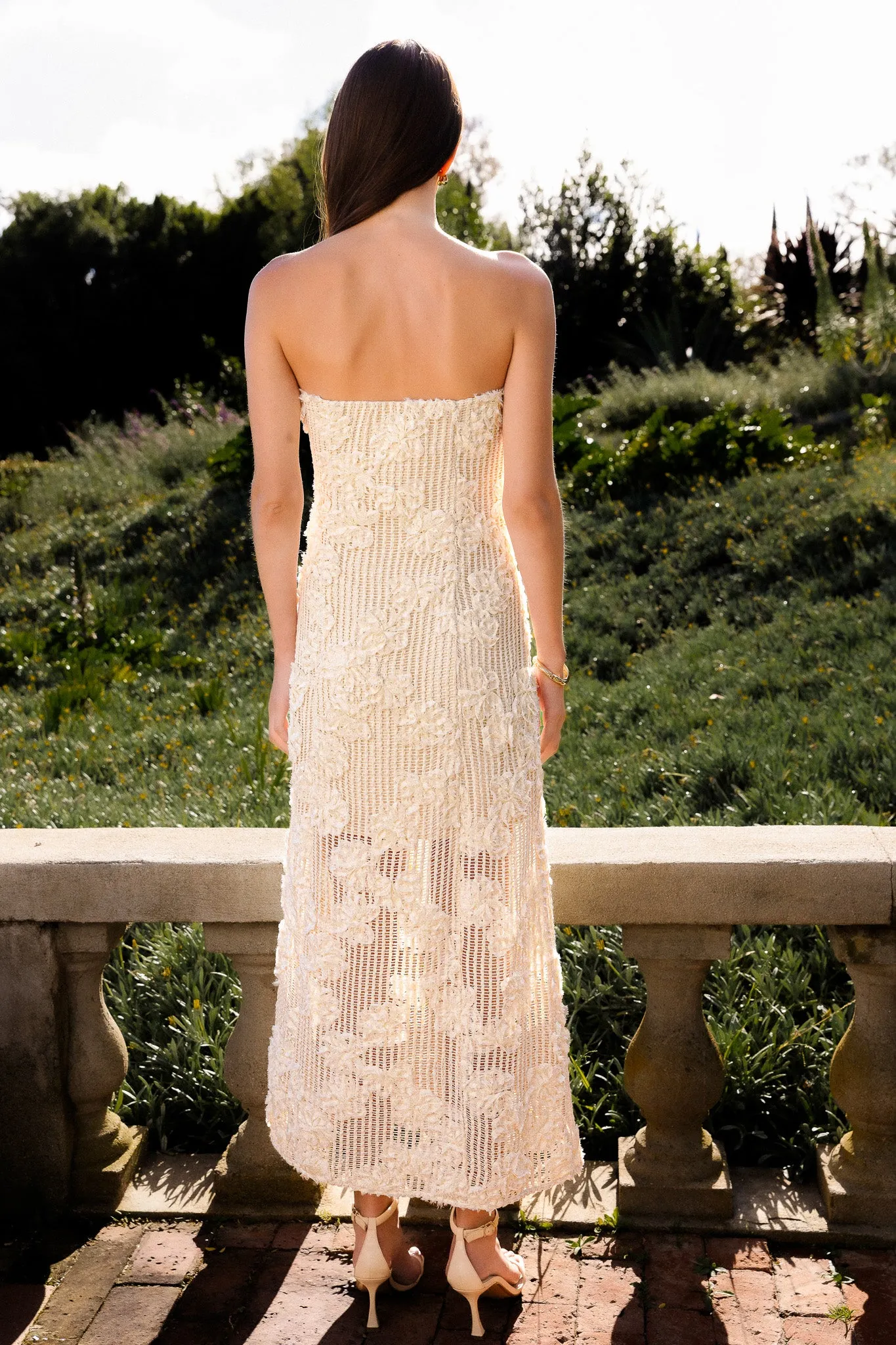 Strapless Embroidered Net Maxi Dress sold by Endless Rose product image thumbnail 4
