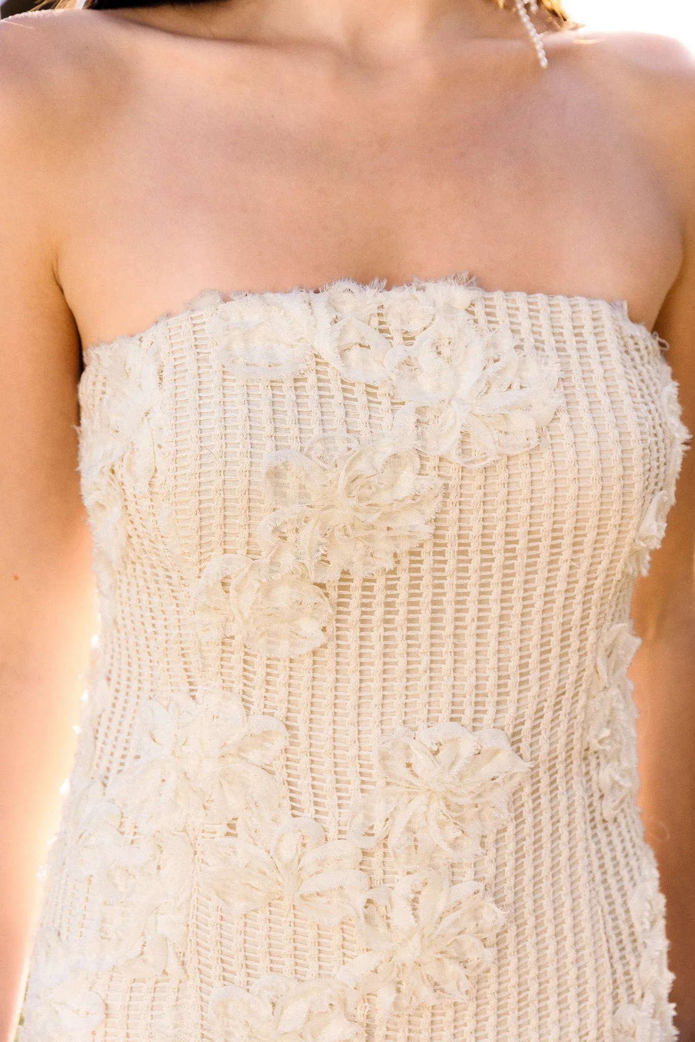 Strapless Embroidered Net Maxi Dress sold by Endless Rose product image thumbnail 2