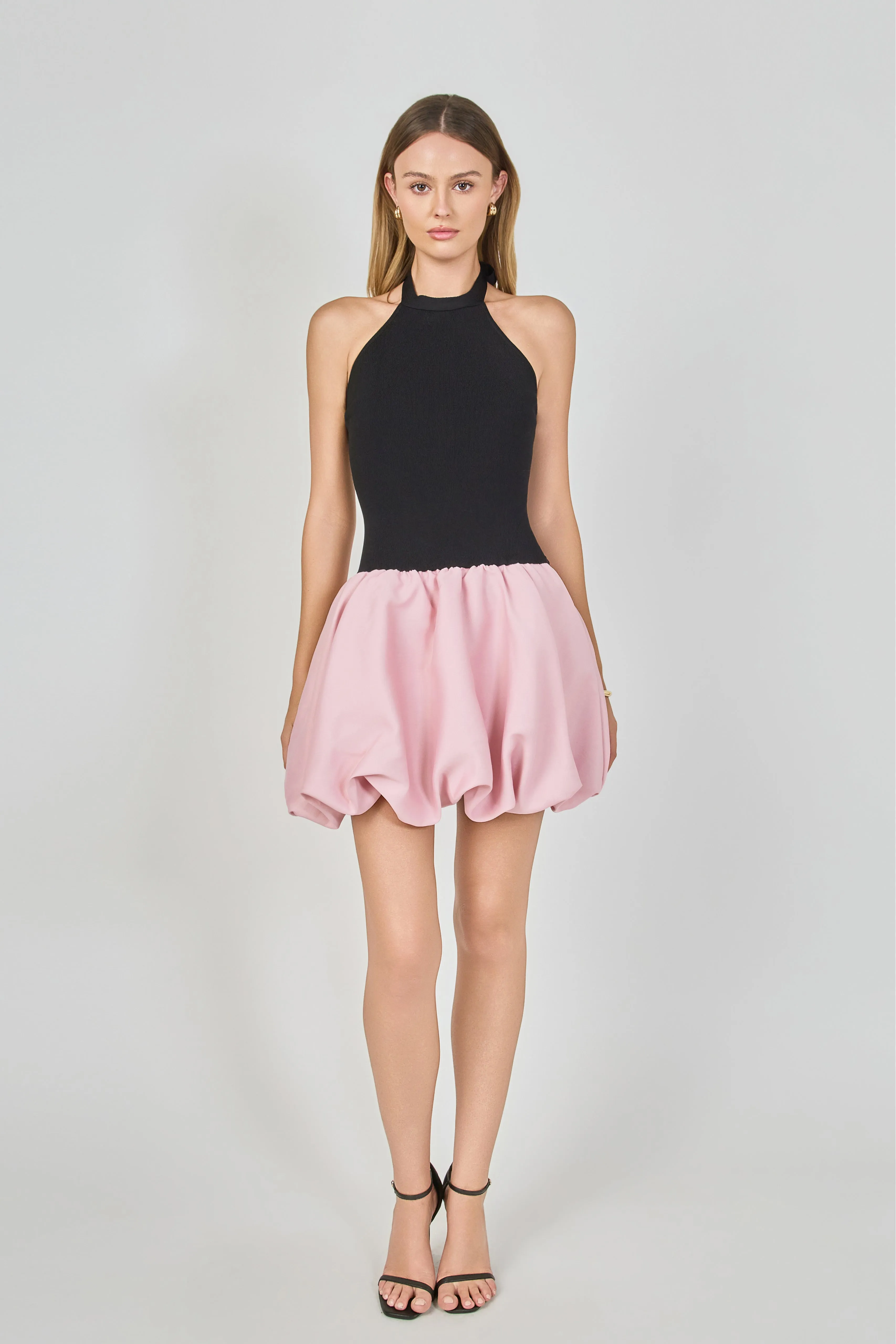 Mix Media Halterneck Bubble Mini Dress sold by Endless Rose