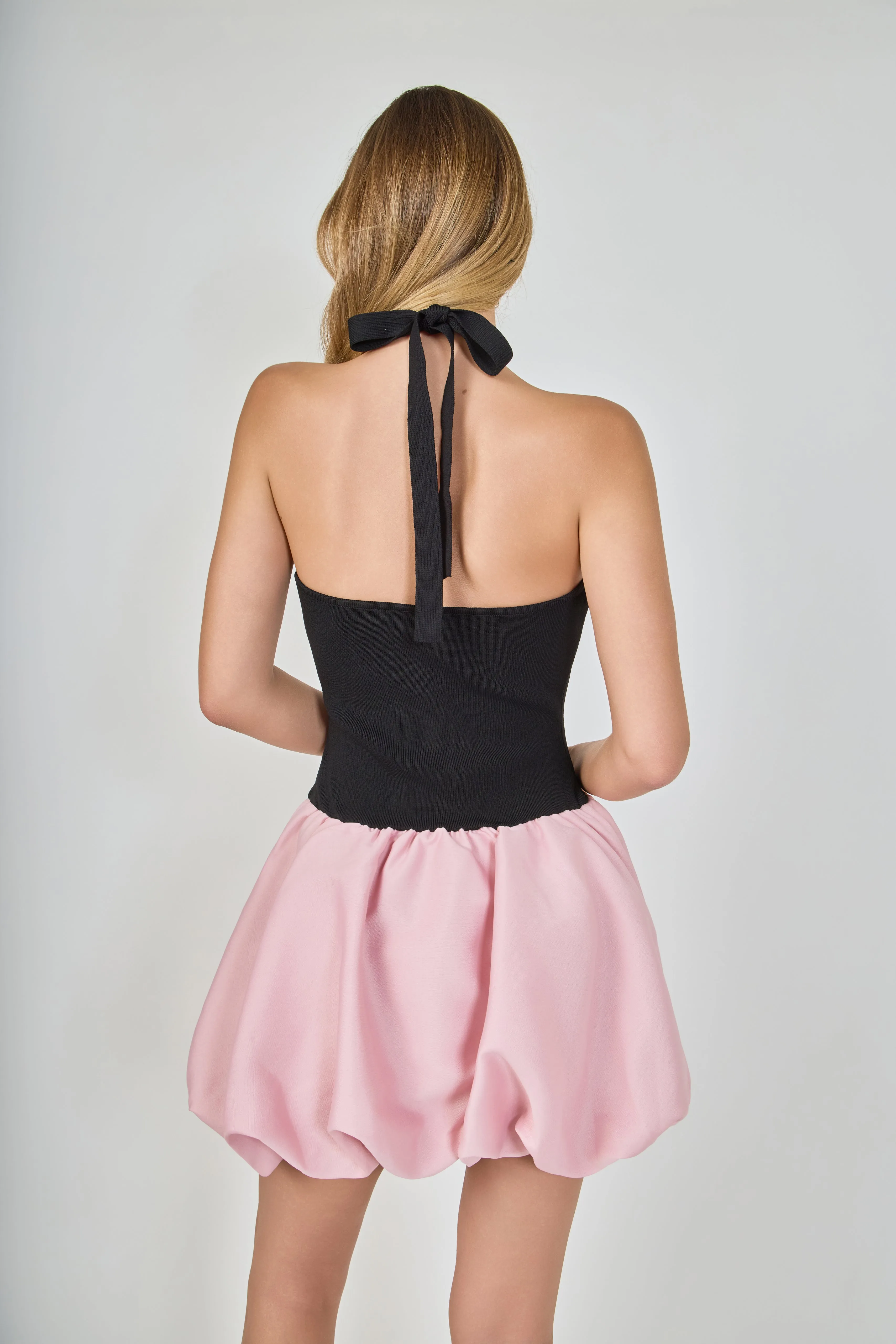 Mix Media Halterneck Bubble Mini Dress sold by Endless Rose product image thumbnail 5