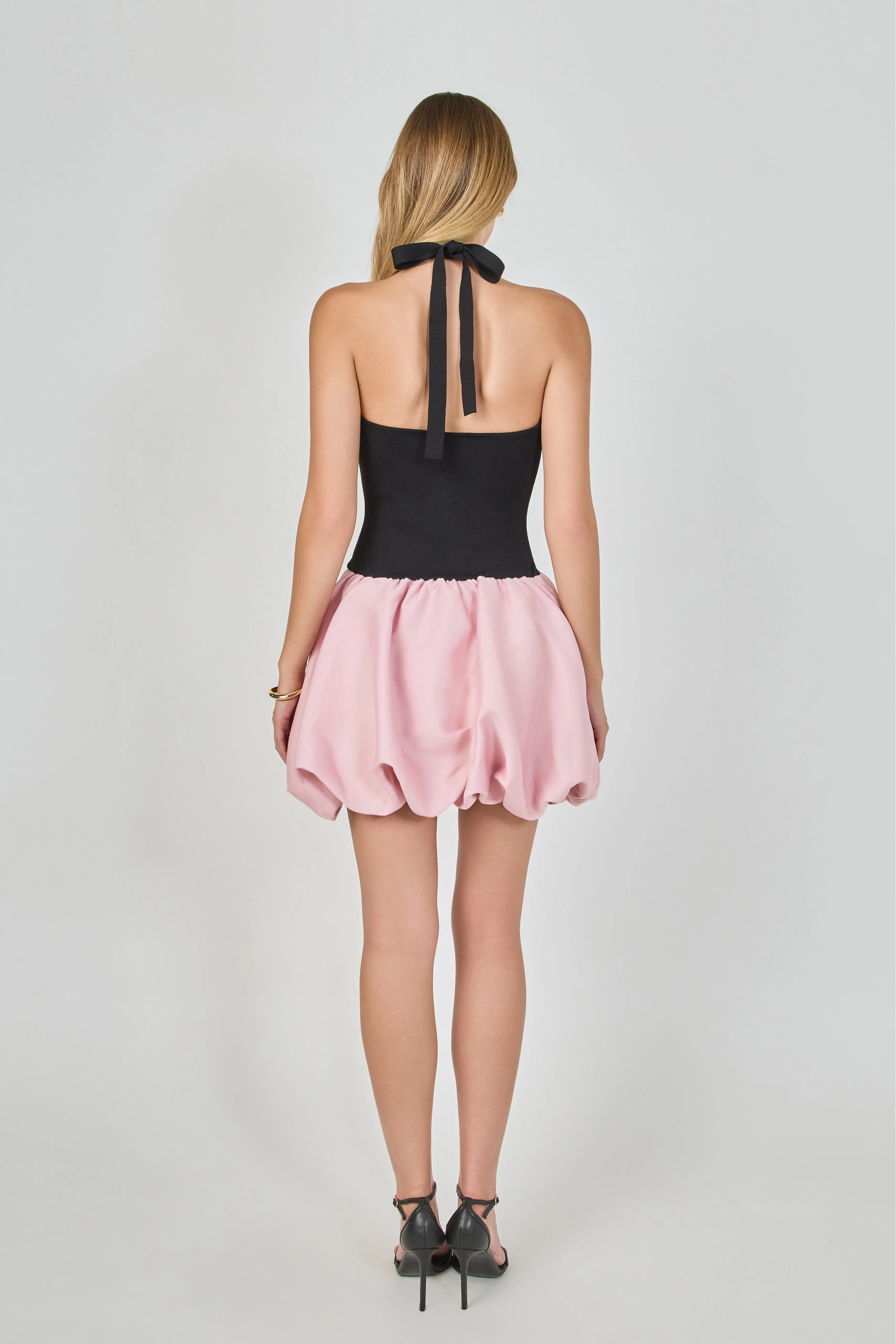 Mix Media Halterneck Bubble Mini Dress sold by Endless Rose product image thumbnail 4