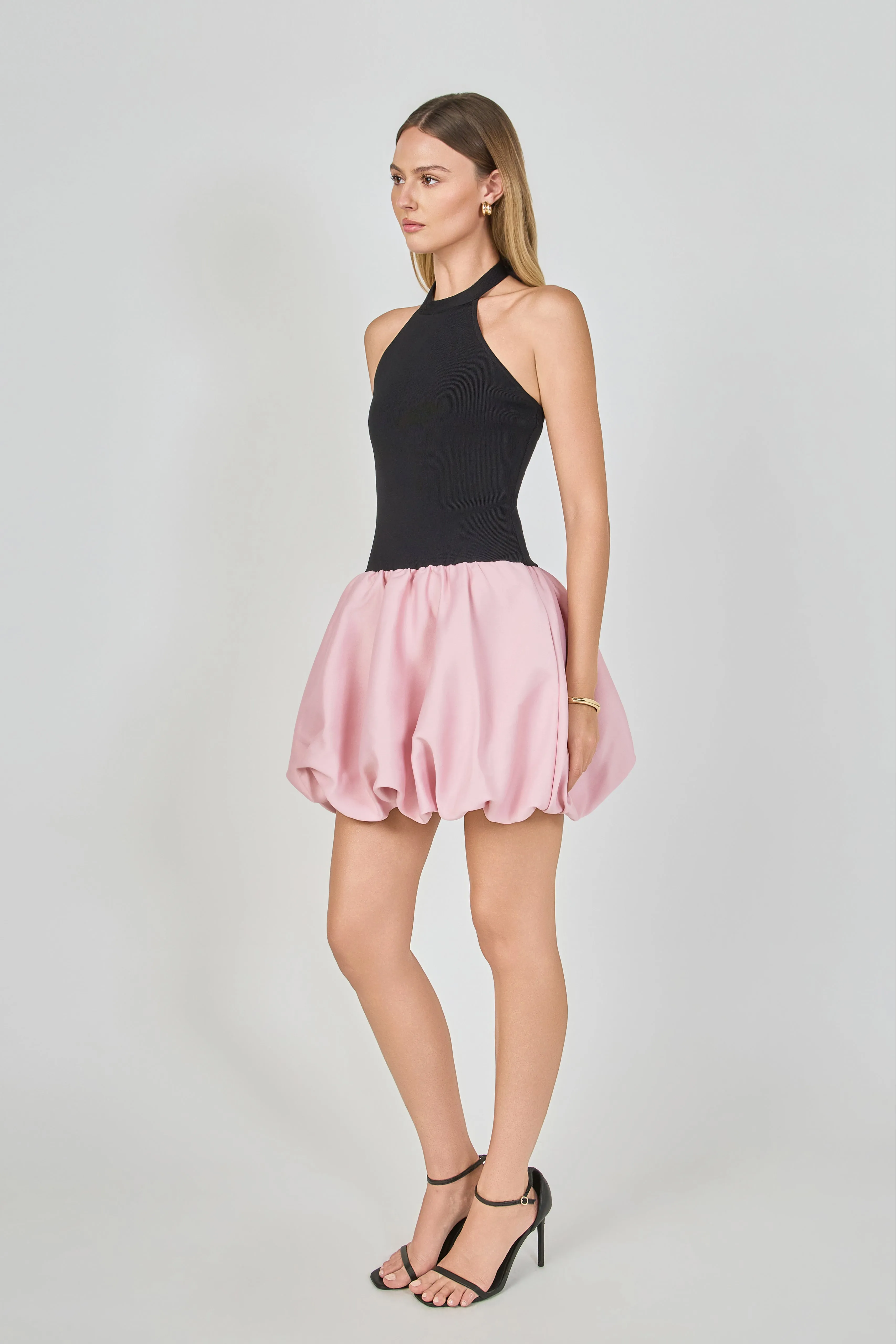 Mix Media Halterneck Bubble Mini Dress sold by Endless Rose product image thumbnail 3