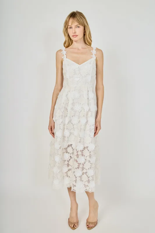 Floral Embroidered Lace Cami Midi Dress made by Endless Rose