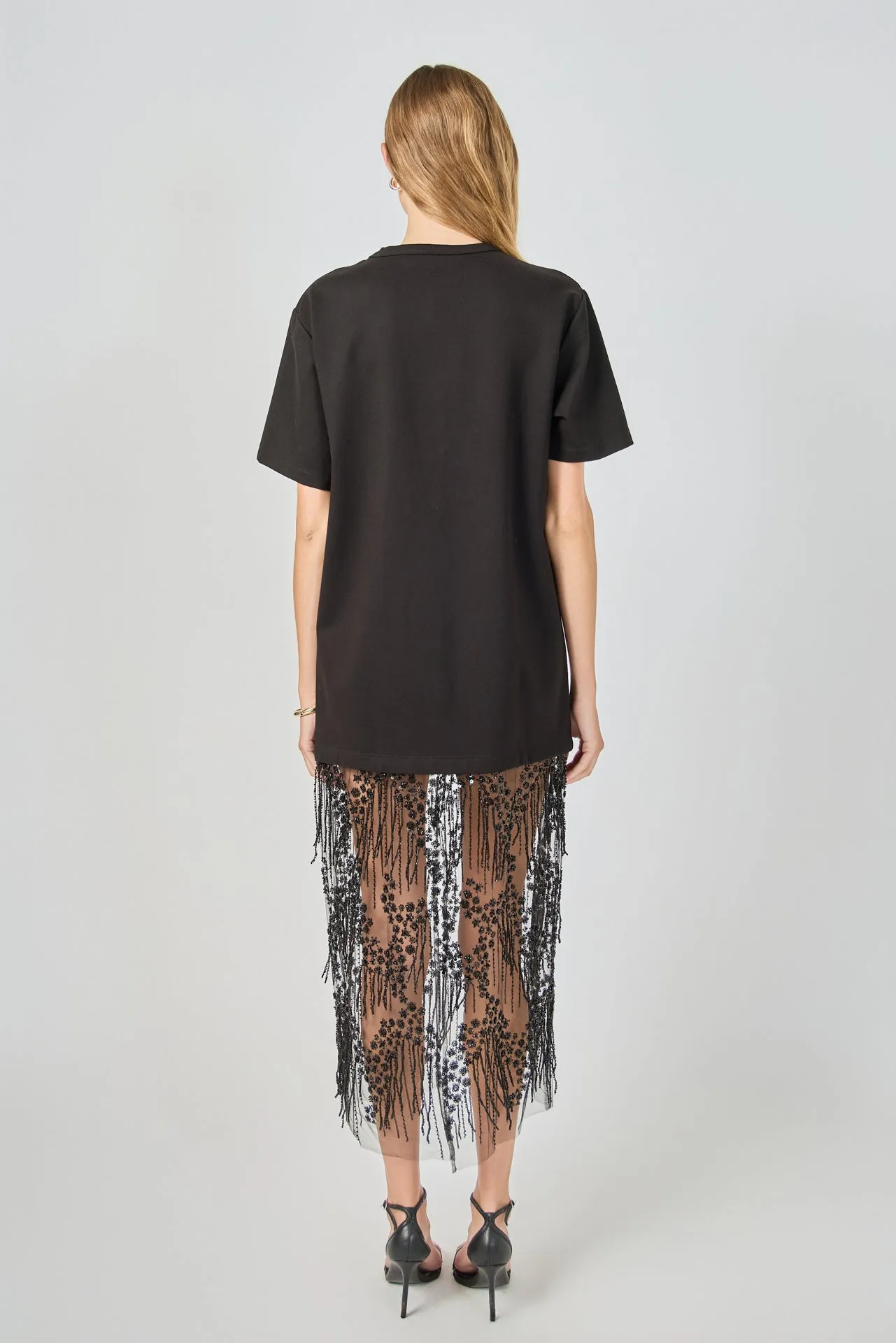 Mix Rhinstone Lace T-shirt Midi Dress sold by Endless Rose product image thumbnail 4