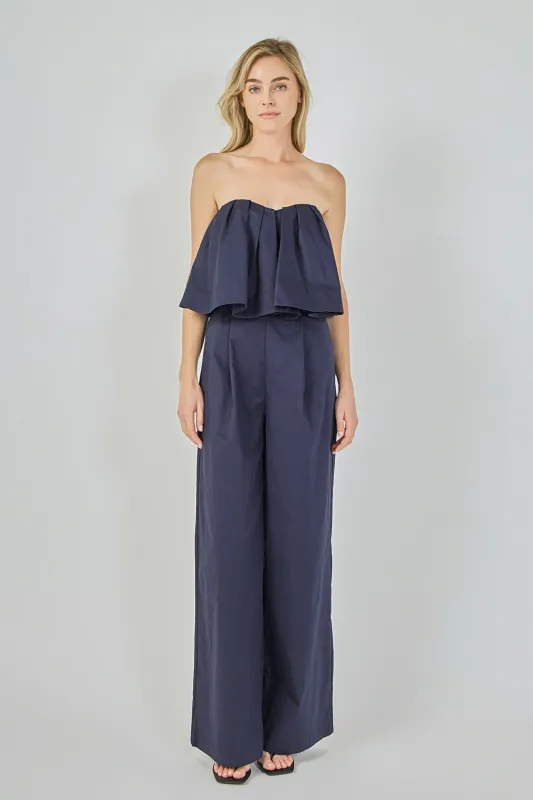 Strapless Pintuck Detail Jumpsuit made by Endless Rose