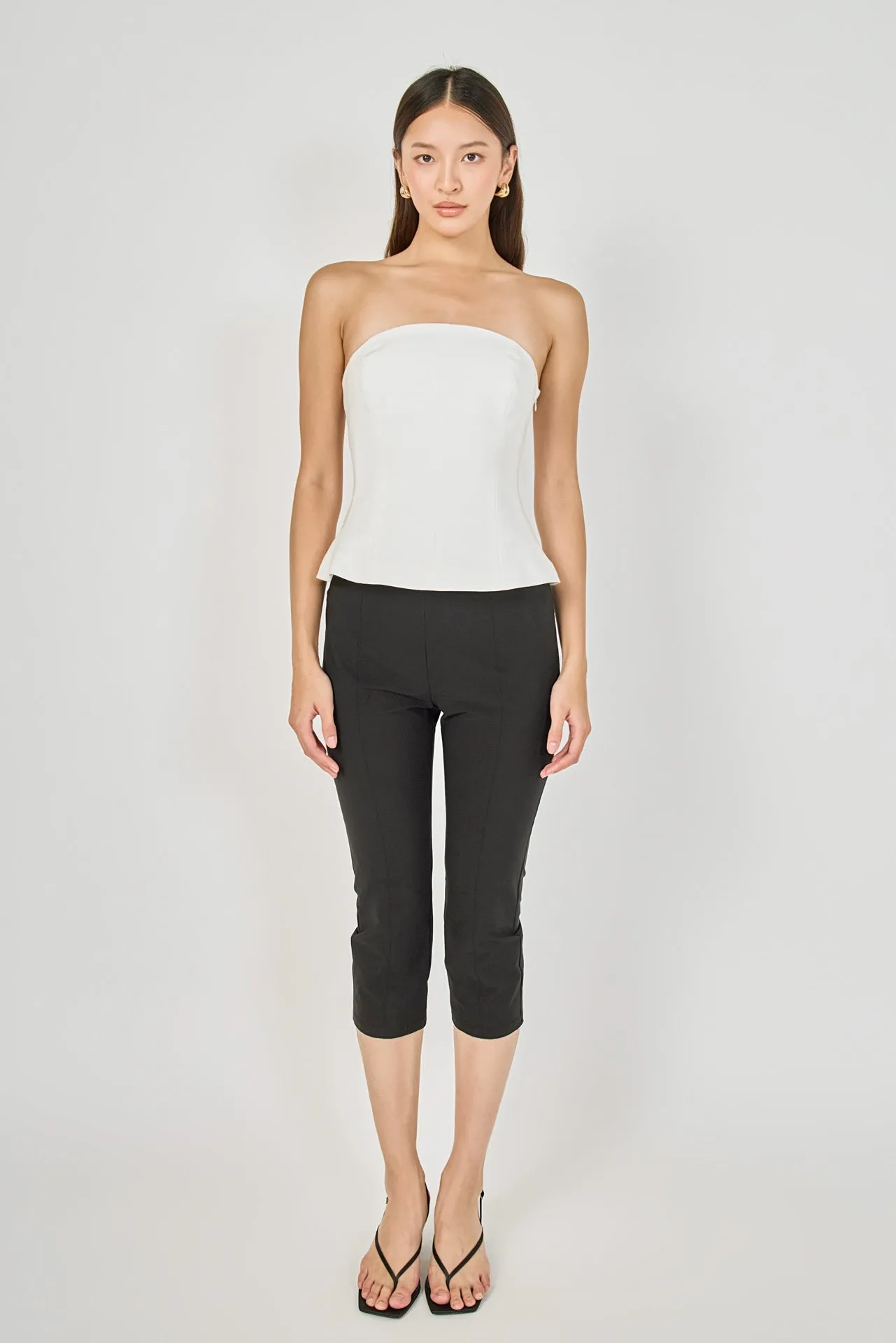 Strapless Paneled Peplum Top sold by Endless Rose