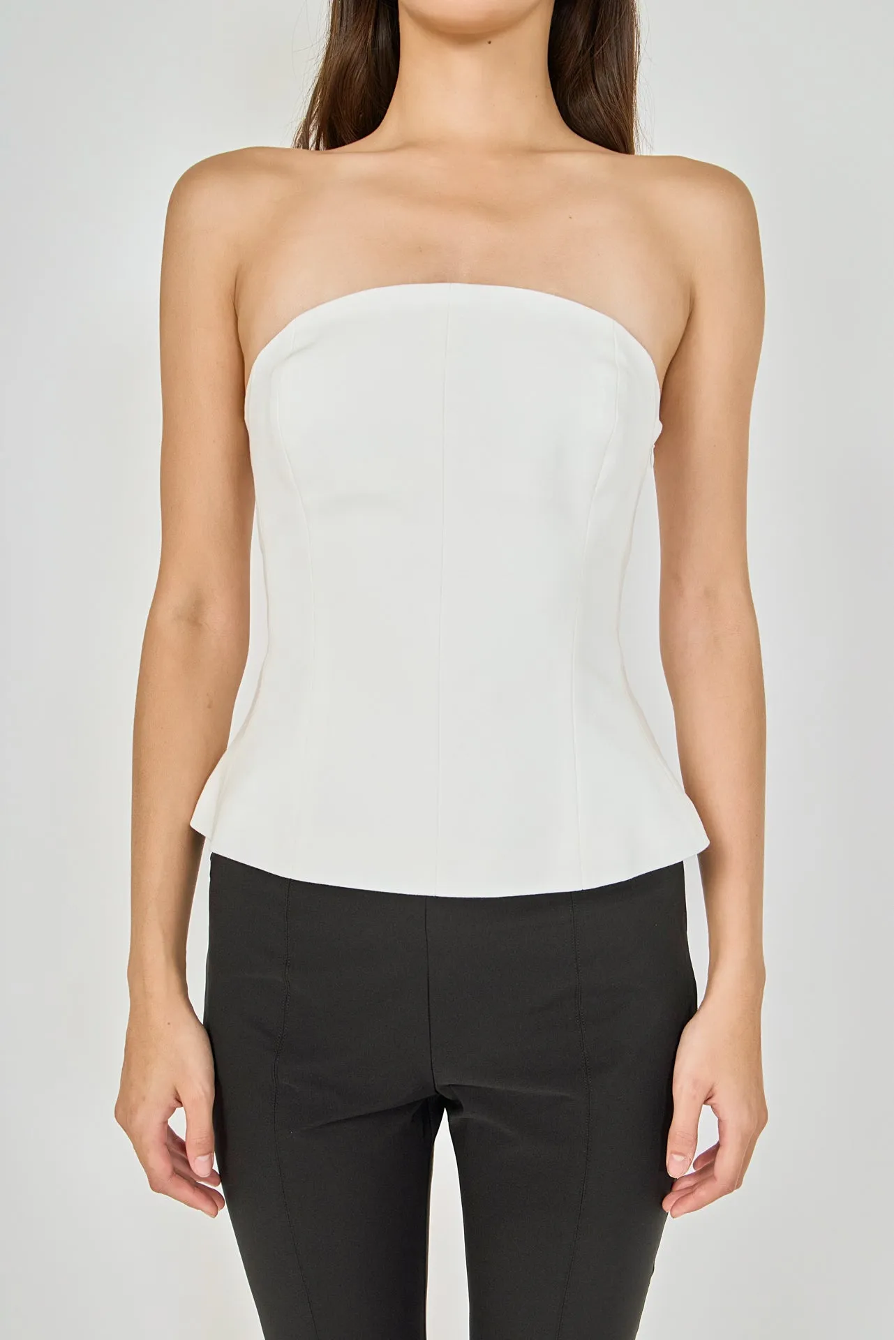 Strapless Paneled Peplum Top sold by Endless Rose product image thumbnail 2