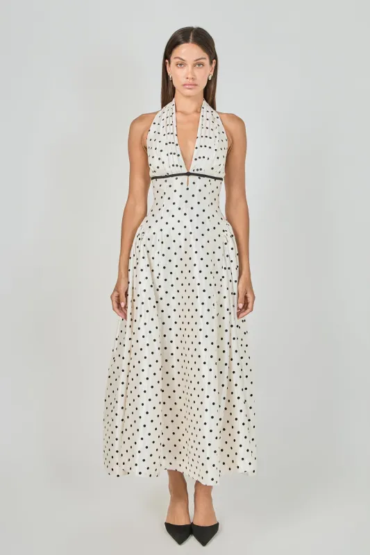 Halter Neck Polka Dot Maxi Dress made by Endless Rose