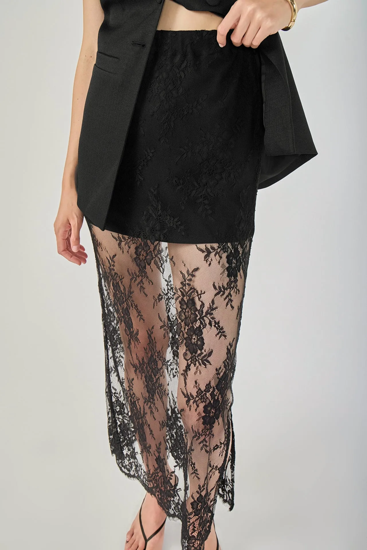 Lace Mix Media Sleeveless Maxi Dress sold by Endless Rose product image thumbnail 5