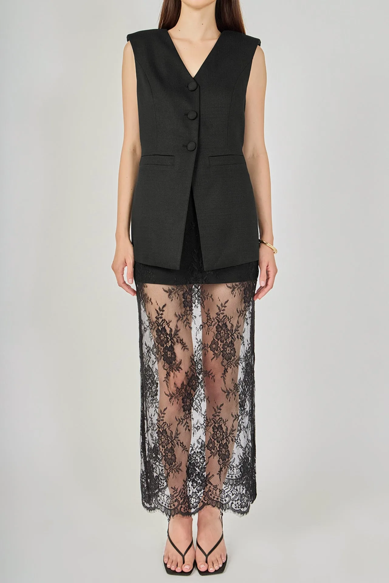 Lace Mix Media Sleeveless Maxi Dress sold by Endless Rose product image thumbnail 2