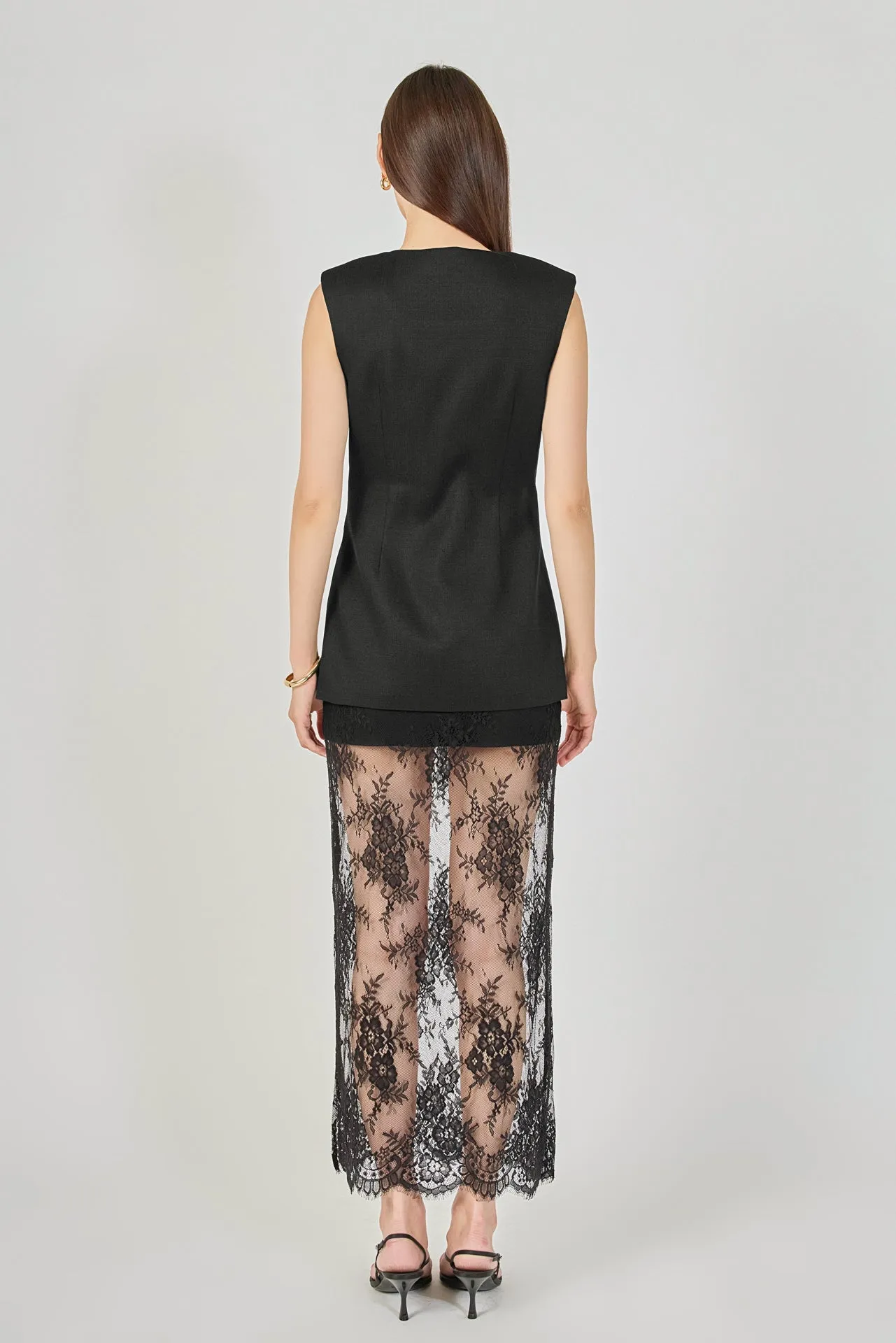 Lace Mix Media Sleeveless Maxi Dress sold by Endless Rose product image thumbnail 4