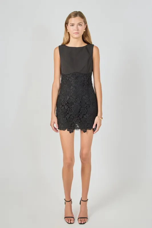 Lace Combo Mini Dress made by Endless Rose