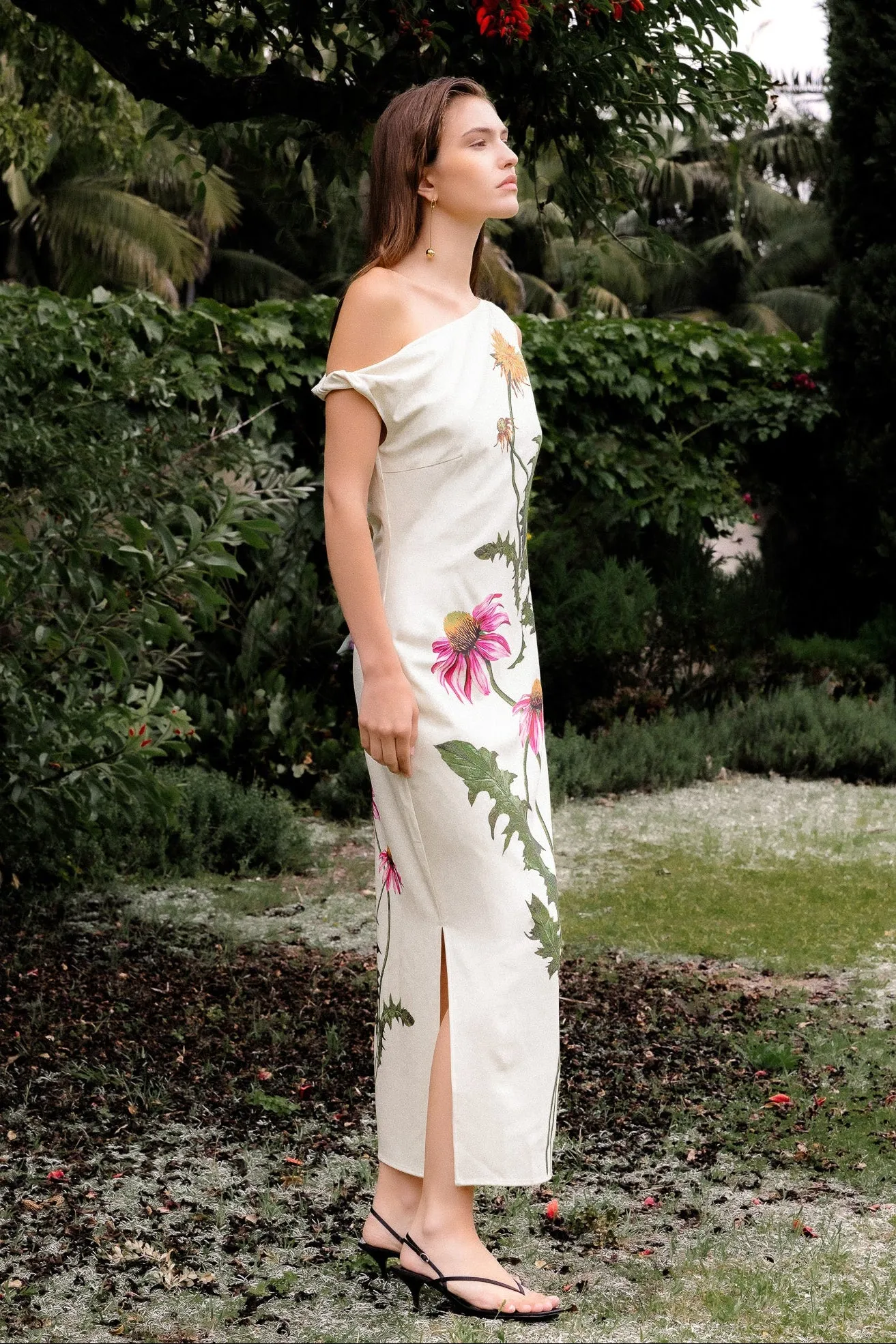 One Shoulder Flower Detail Maxi Dress sold by Endless Rose product image thumbnail 4