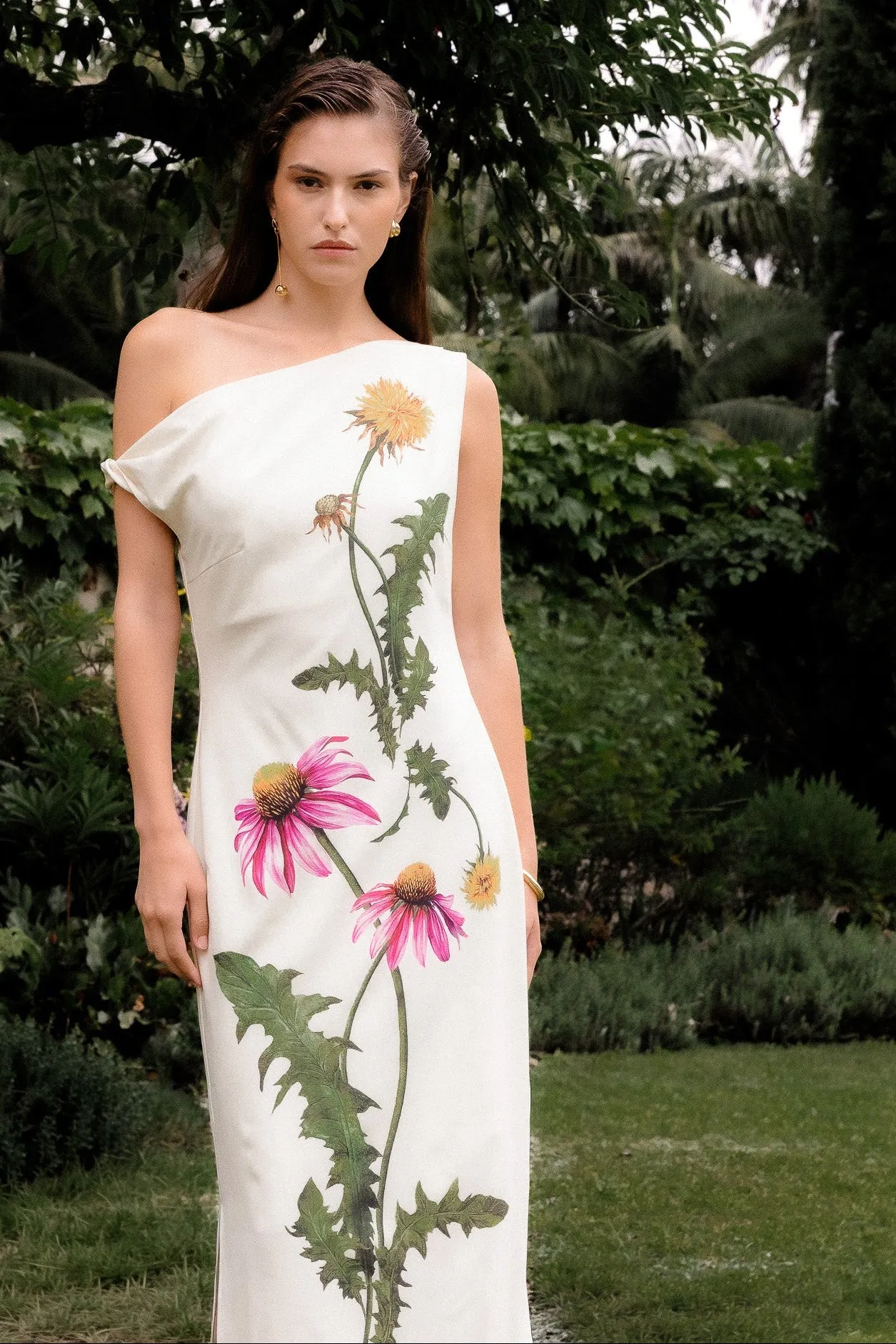 One Shoulder Flower Detail Maxi Dress sold by Endless Rose product image thumbnail 5