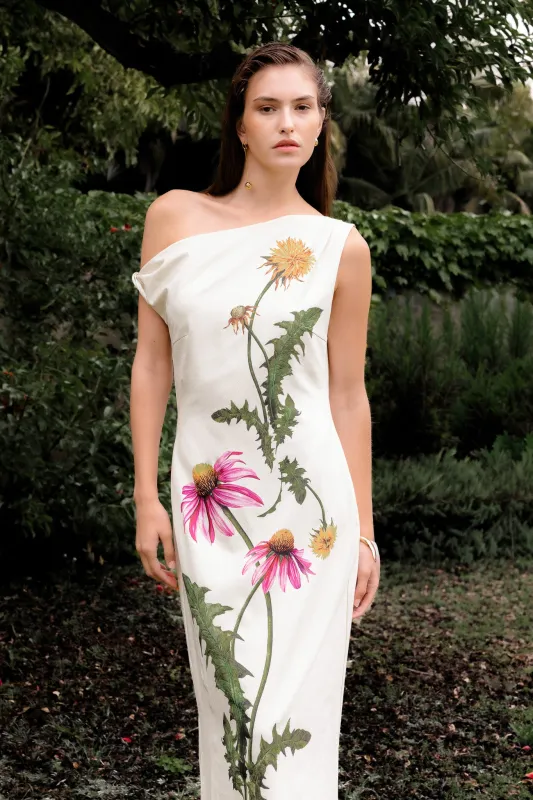 One Shoulder Flower Detail Maxi Dress made by Endless Rose