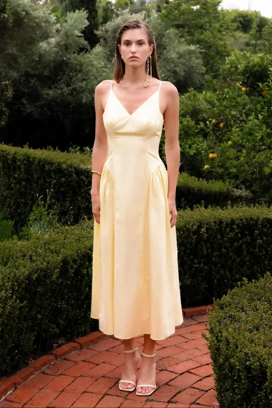V-Neck Side Puff Maxi dress made by Endless Rose