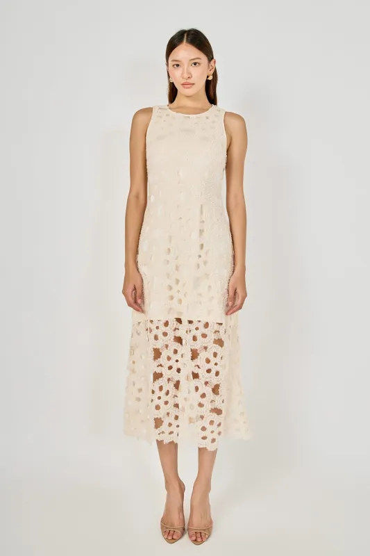 Pearl Floral Lace Midi Dress made by Endless Rose