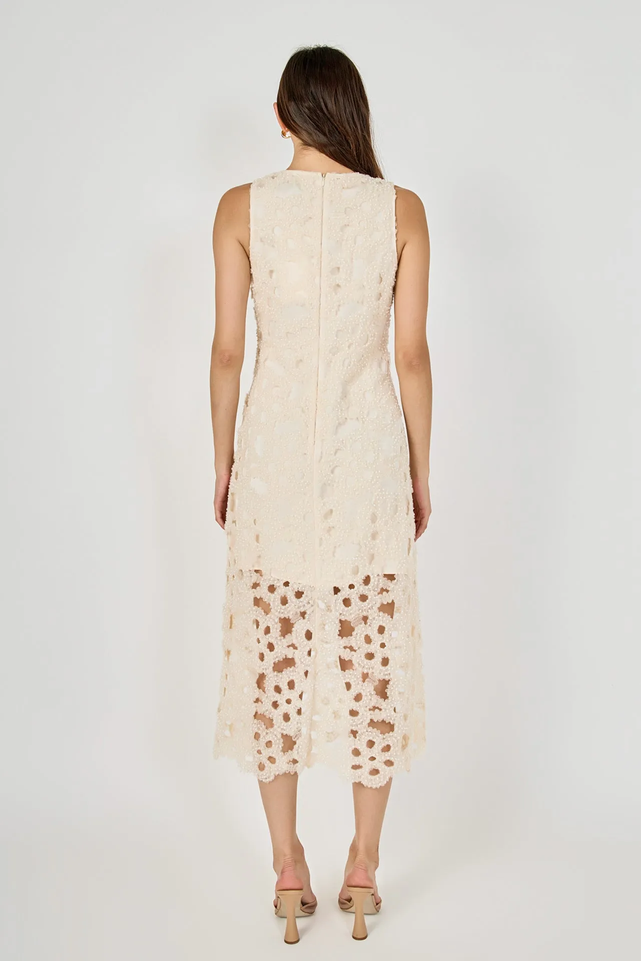 Pearl Floral Lace Midi Dress sold by Endless Rose product image thumbnail 4