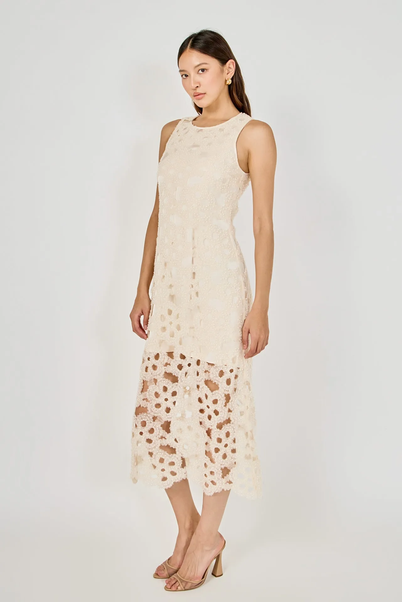 Pearl Floral Lace Midi Dress sold by Endless Rose product image thumbnail 3
